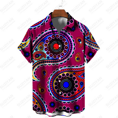 Miesto stiliaus mados dizainerio marškiniai Korėjietiškos versijos drabužiai Gražūs bruožai Populiarus vyriškas Peisley raštas