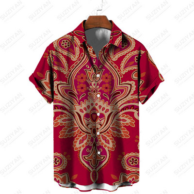 Miesto stiliaus mados dizainerio marškiniai Korėjietiškos versijos drabužiai Gražūs bruožai Populiarus vyriškas Peisley raštas