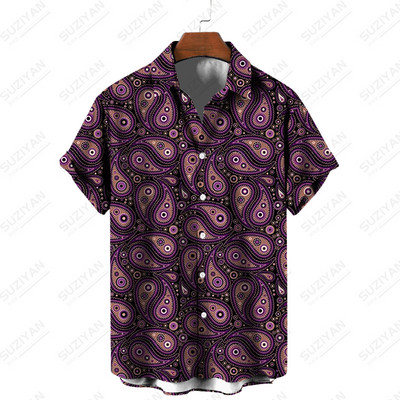 Miesto stiliaus mados dizainerio marškiniai Korėjietiškos versijos drabužiai Gražūs bruožai Populiarus vyriškas Peisley raštas