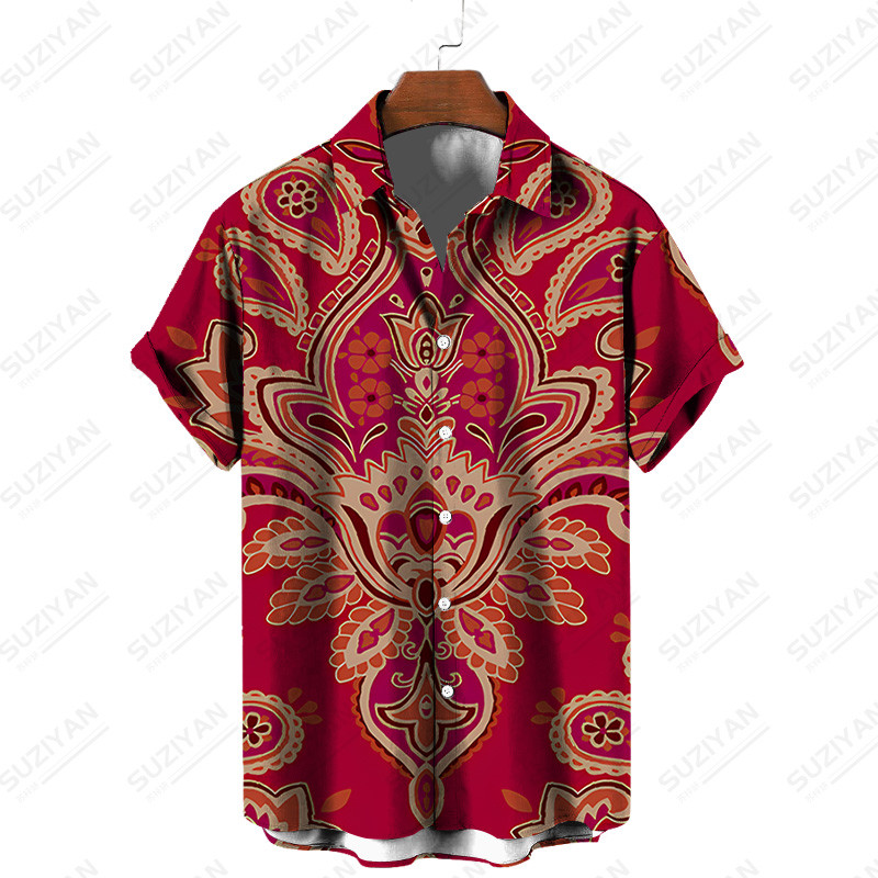 Miesto stiliaus mados dizainerio marškiniai Korėjietiškos versijos drabužiai Gražūs bruožai Populiarus vyriškas Peisley raštas