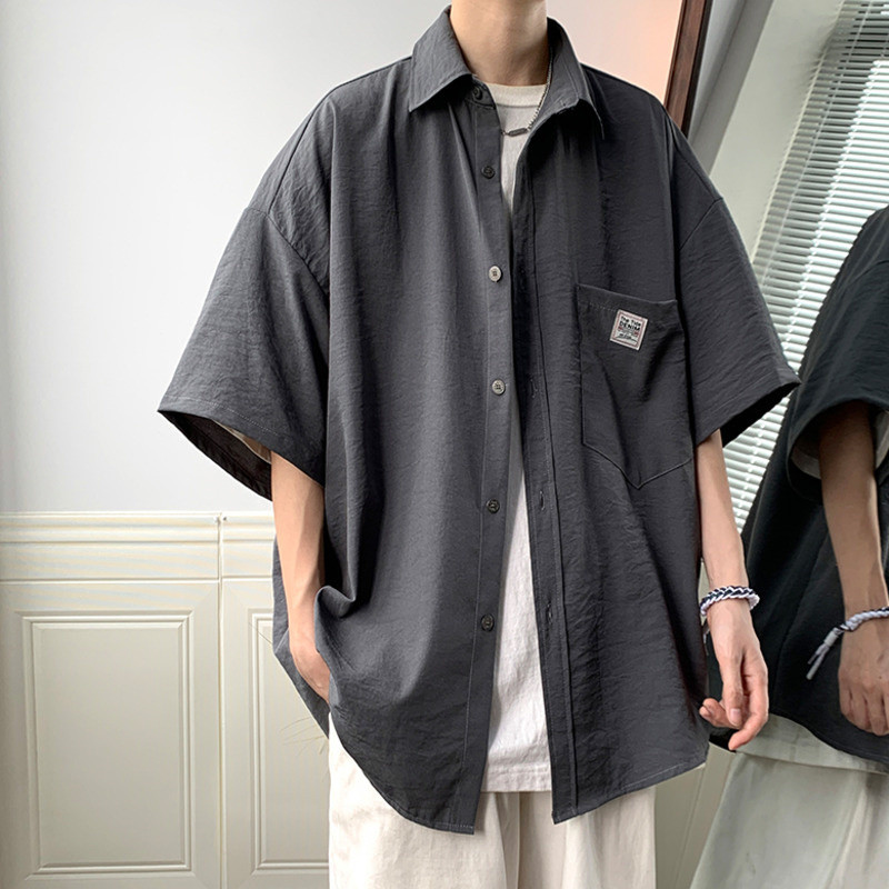 Streetwear Oversize Ανδρικά πουκάμισα 2023 Καλοκαιρινό κοντομάνικο μπλουζάκι Unisex Casual Street Fashion Μπλούζες Πολυτελή ανδρικά ρούχα