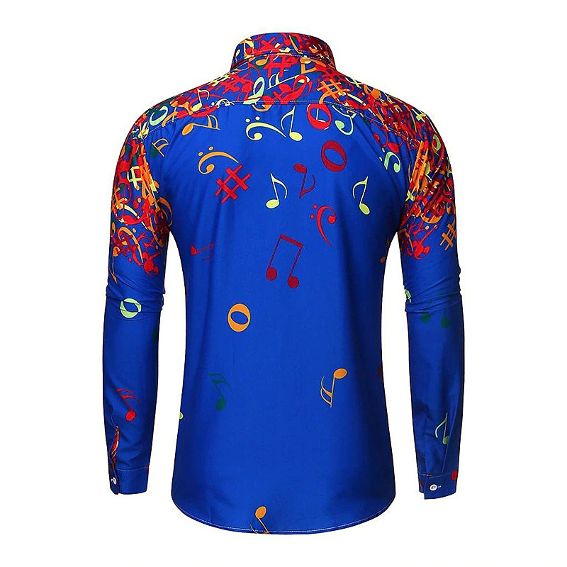 Ανδρικό πουκάμισο Σημείωση Γραφικό κομψό μυθιστόρημα Πέτο Πουκάμισο μακρυμάνικο Λευκό Μπλε Μαύρο Άνοιξη Καλοκαίρι Ποιότητα Υλικό Plus Μέγεθος