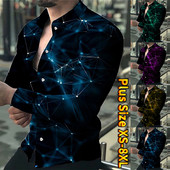 Ανδρικό μακρυμάνικο, εξατομικευμένο τυπωμένο, κλασικό σχέδιο πουκάμισο με κουμπιά, καθημερινό πουκάμισο, μοντέρνο, μοντέρνο πουκάμισο XS-8XL