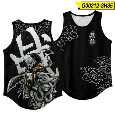 Vīriešu modes bezpiedurknēm, melnā tīģera apdrukas veste, fitnesa kultūrisms, muskuļu apakškrekls, sporta zāle