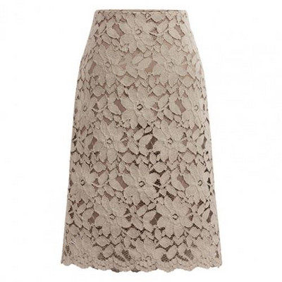 Eleganti brīvdienu Taisni svārki Sieviešu biroja Mežģīņu svārki Meitenēm A-Line Dobji Fitness Svārki Smalki Ceļa garums Liela izmēra svārki