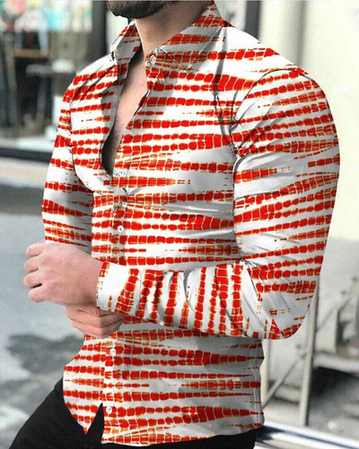 2023 ανδρικό πάρτι casual πουκάμισο πολυτελές κοινωνικό ανδρικό πουκάμισο με κουμπί πέτο πουκάμισο casual καρό στάμπα χρυσό μακρυμάνικο πουκάμισο