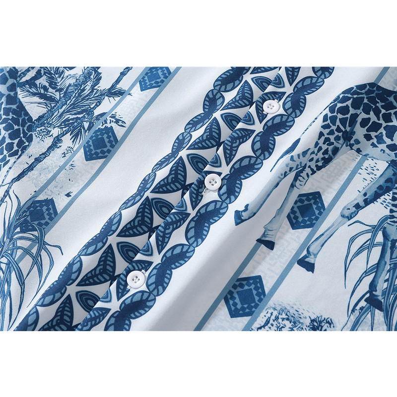 Tumša ikona Fiksēta apdruka Havaju krekls Vīriešu vasaras brīvdienas pludmales vīriešu krekli Vīriešu blūze