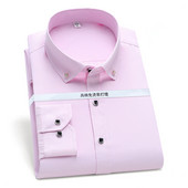 Ανδρικό πουκάμισο υψηλής ποιότητας, μακρύ μανίκι, μαλακό, άνετο, χωρίς τσέπη, μπλούζα για πάρτι γάμου με κουμπιά με διαμάντια