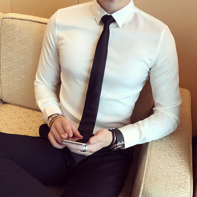 2023. gada zīmola apģērbi vīriešu vasaras augstas kvalitātes ikdienas krekls ar garām piedurknēm/vīriešu šauri pieguļoši atloks Modes krekli/topi lielizmēra S-3XL