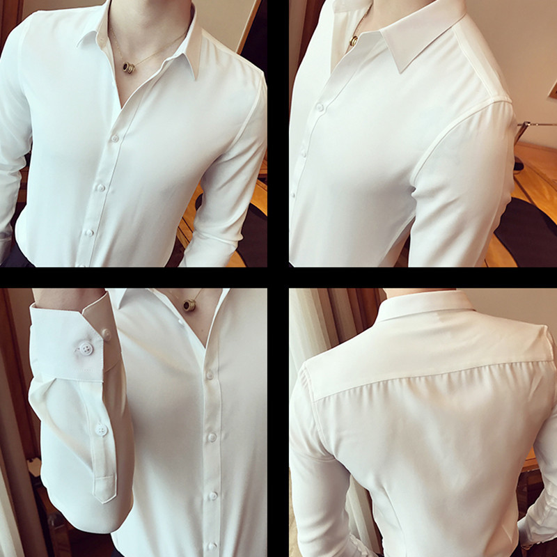 2023. gada zīmola apģērbi vīriešu vasaras augstas kvalitātes ikdienas krekls ar garām piedurknēm/vīriešu šauri pieguļoši atloks Modes krekli/topi lielizmēra S-3XL