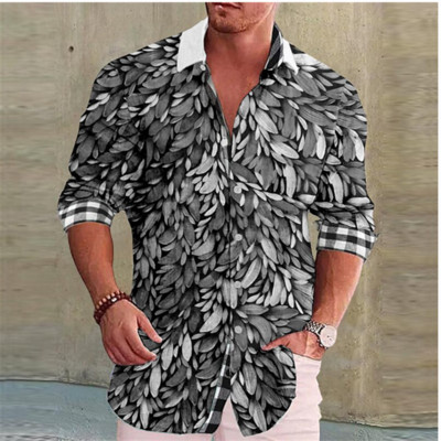 Divatos férfi ing hosszú ujjú hajtóka színes virágos tervezői dizájn alkalmi kabát ing puha kényelmes selymes férfi felsők 2023 új