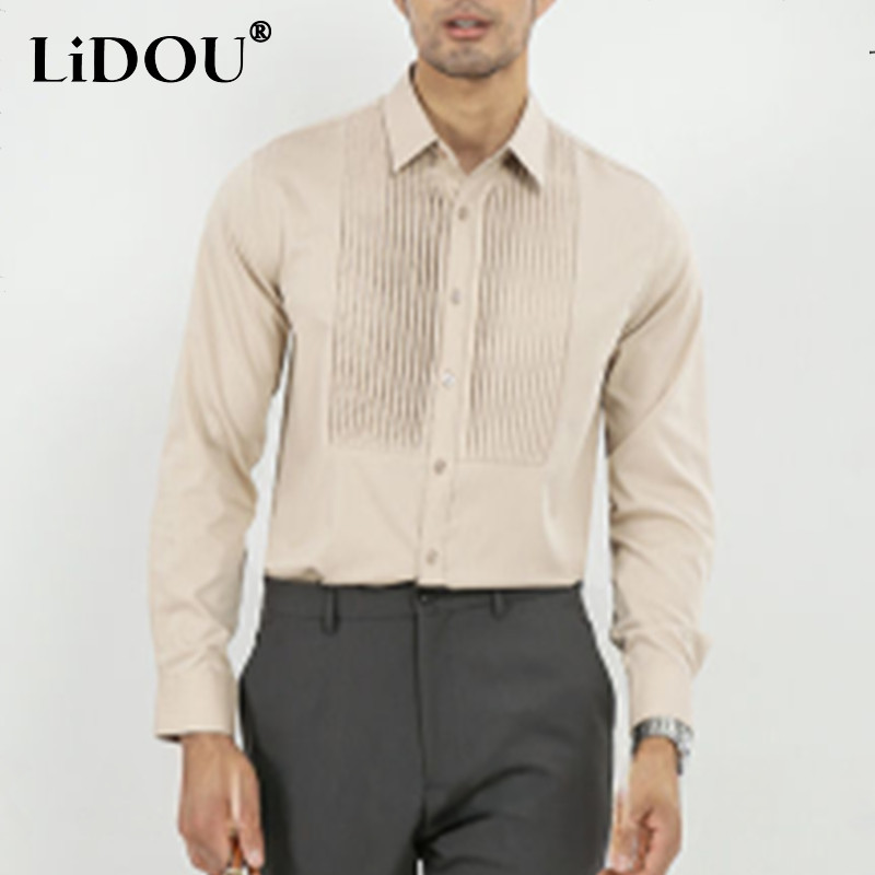 2023. gada jauni korejiešu modes rudens krekli Vīriešu ielas hipsteru Anglijas stils elegants modes maigs vintage vienkrāsains elegants apģērbs