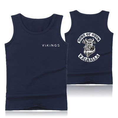 Mados SONS OF ODIN VALHALLA Kultūrizmo viršutiniai viršutiniai marškinėliai Vyriški vasaros liemenė O formos iškirpte Fitneso viršutinė kūno dalis Vyriški vikingų karaliaus marškinėliai be rankovių