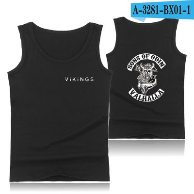 Fashion SONS OF ODIN VALHALLA Bodybuilding Tank Tops Bărbați Vestă de vară O-Gât Fitness Tank Top Bărbați Vikings King Cămașă fără mâneci