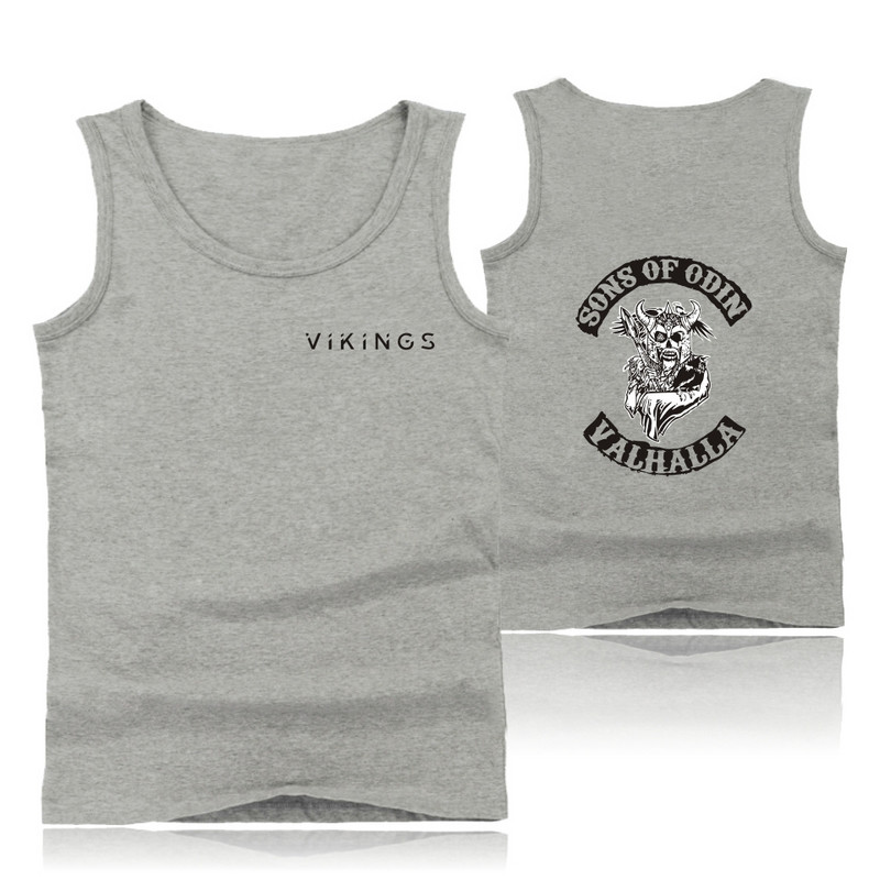 Fashion SONS OF ODIN VALHALLA Bodybuilding Tank Tops Bărbați Vestă de vară O-Gât Fitness Tank Top Bărbați Vikings King Cămașă fără mâneci