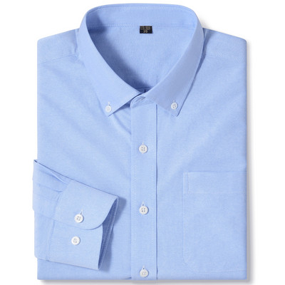 Ανδρικό μακρυμάνικο καρό πουκάμισο Oxford καρό με γιακά με κουμπιά και άνετα βαμβακερά πουκάμισα με κανονική εφαρμογή