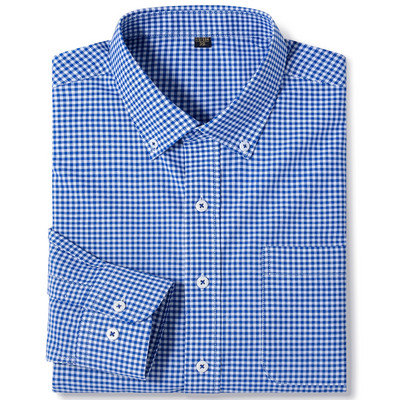 Ανδρικό μακρυμάνικο καρό πουκάμισο Oxford καρό με γιακά με κουμπιά και άνετα βαμβακερά πουκάμισα με κανονική εφαρμογή