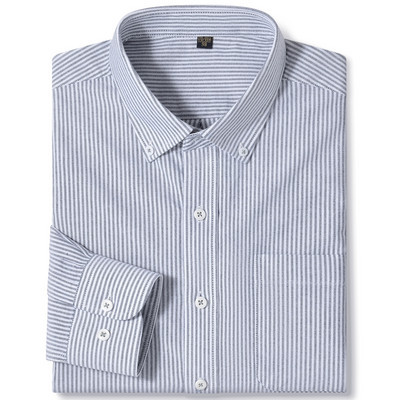 Ανδρικό μακρυμάνικο καρό πουκάμισο Oxford καρό με γιακά με κουμπιά και άνετα βαμβακερά πουκάμισα με κανονική εφαρμογή