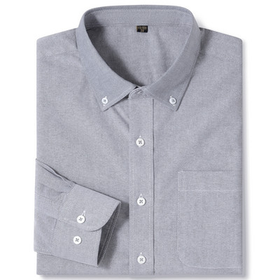 Ανδρικό μακρυμάνικο καρό πουκάμισο Oxford καρό με γιακά με κουμπιά και άνετα βαμβακερά πουκάμισα με κανονική εφαρμογή