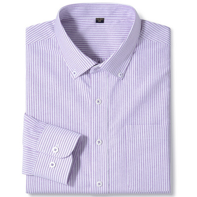 Ανδρικό μακρυμάνικο καρό πουκάμισο Oxford καρό με γιακά με κουμπιά και άνετα βαμβακερά πουκάμισα με κανονική εφαρμογή