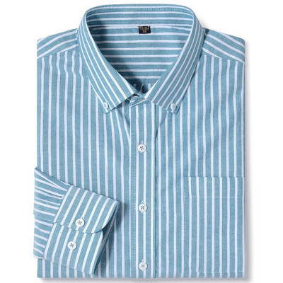 Ανδρικό μακρυμάνικο καρό πουκάμισο Oxford καρό με γιακά με κουμπιά και άνετα βαμβακερά πουκάμισα με κανονική εφαρμογή