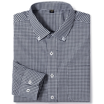 Ανδρικό μακρυμάνικο καρό πουκάμισο Oxford καρό με γιακά με κουμπιά και άνετα βαμβακερά πουκάμισα με κανονική εφαρμογή