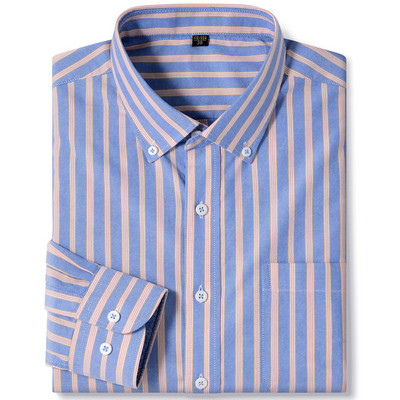 Ανδρικό μακρυμάνικο καρό πουκάμισο Oxford καρό με γιακά με κουμπιά και άνετα βαμβακερά πουκάμισα με κανονική εφαρμογή