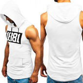 Sportske majice bez rukava Muške fitness majice s printom mišića bez rukava i s kapuljačom Bodybuilding džepovi koji se tijesno suše Ljetna majica za muškarce Odjeća