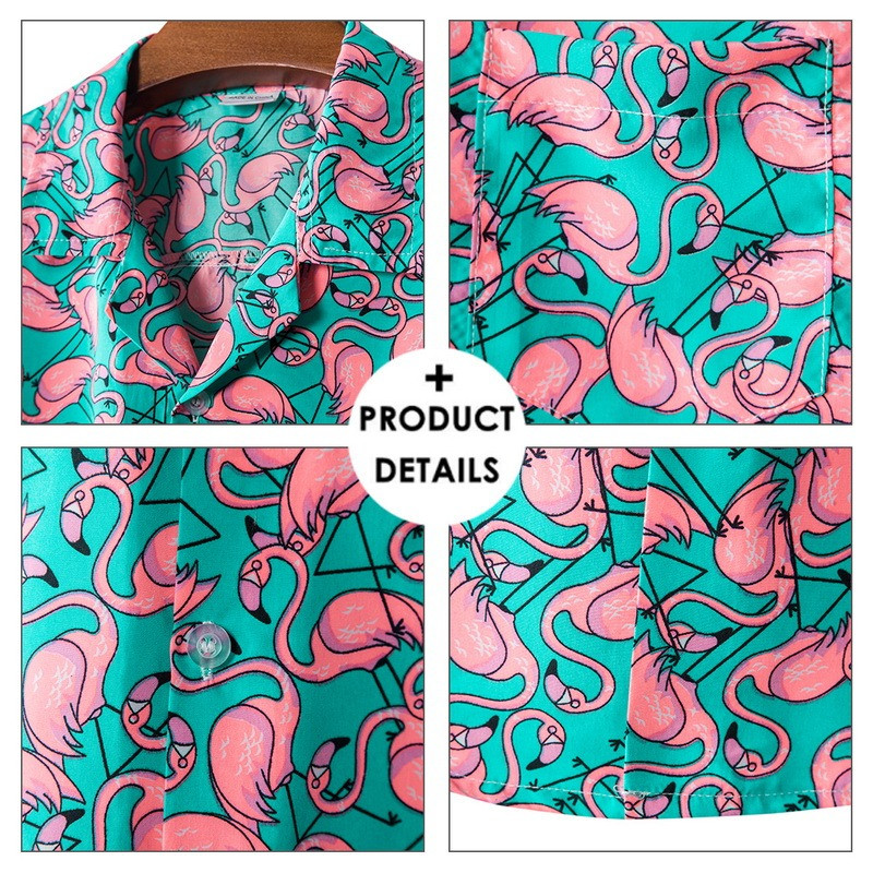 Cămașă hawaiană hawaiană pentru bărbați de vară 2022, cu mânecă scurtă pentru petrecere pe plajă, îmbrăcăminte festivă cu mânecă scurtă