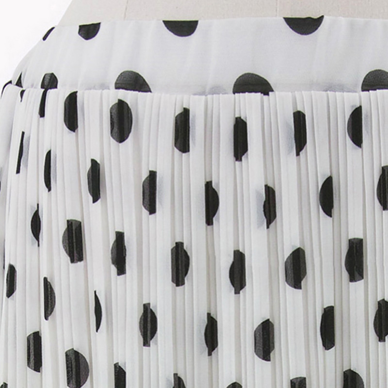 Plisirane suknje s točkicama za žene Midi dužine plus veličine Midi suknja visokog struka Lepršava klizačka ljuljaška Blagdanska Y2k odjeća