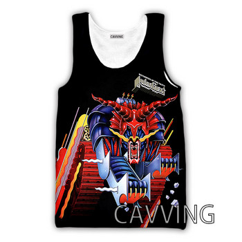 CAVVING 3D печат Judas Priest Rock Band Потници Harajuku Жилетка Лятна долна тениска Ризи Streetwear за мъже/жени