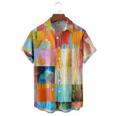 Meeste Hawaii lühikeste varrukatega trükitud triibuline särk sotsiaalne kvaliteetne vaba ja hingav suvegooti vintage Dazn riided