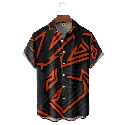 Meeste Hawaii lühikeste varrukatega trükitud triibuline särk sotsiaalne kvaliteetne vaba ja hingav suvegooti vintage Dazn riided
