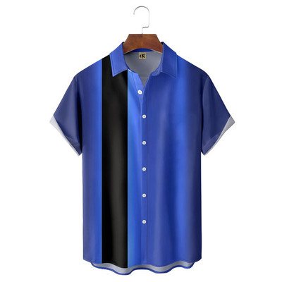 Meeste Hawaii lühikeste varrukatega trükitud triibuline särk sotsiaalne kvaliteetne vaba ja hingav suvegooti vintage Dazn riided