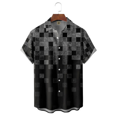 Meeste Hawaii lühikeste varrukatega trükitud triibuline särk sotsiaalne kvaliteetne vaba ja hingav suvegooti vintage Dazn riided