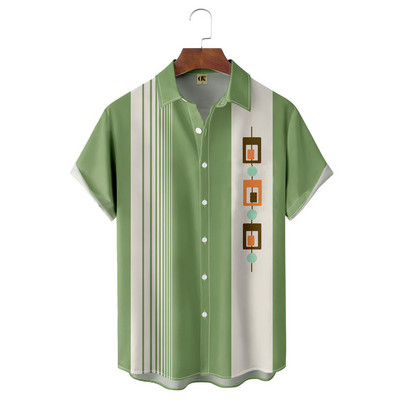 Meeste Hawaii lühikeste varrukatega trükitud triibuline särk sotsiaalne kvaliteetne vaba ja hingav suvegooti vintage Dazn riided