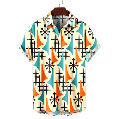 Meeste Hawaii lühikeste varrukatega trükitud triibuline särk sotsiaalne kvaliteetne vaba ja hingav suvegooti vintage Dazn riided