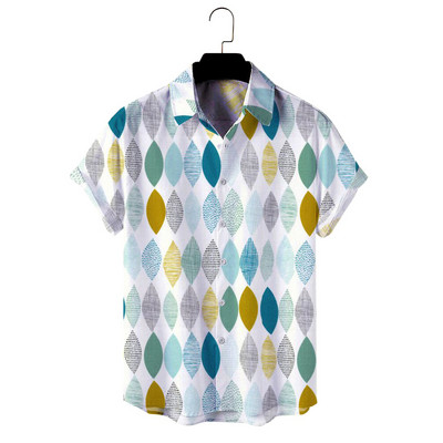 Meeste Hawaii lühikeste varrukatega trükitud triibuline särk sotsiaalne kvaliteetne vaba ja hingav suvegooti vintage Dazn riided