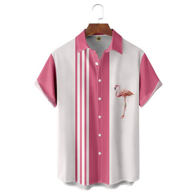 Meeste Hawaii lühikeste varrukatega trükitud triibuline särk sotsiaalne kvaliteetne vaba ja hingav suvegooti vintage Dazn riided