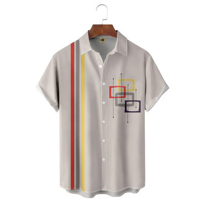 Meeste Hawaii lühikeste varrukatega trükitud triibuline särk sotsiaalne kvaliteetne vaba ja hingav suvegooti vintage Dazn riided