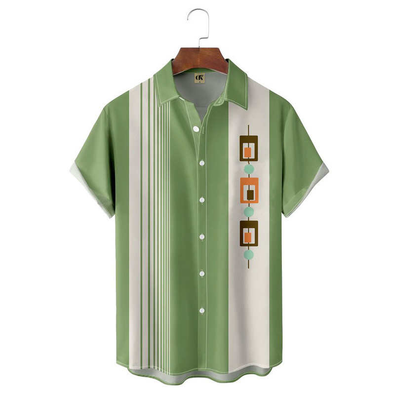 Meeste Hawaii lühikeste varrukatega trükitud triibuline särk sotsiaalne kvaliteetne vaba ja hingav suvegooti vintage Dazn riided