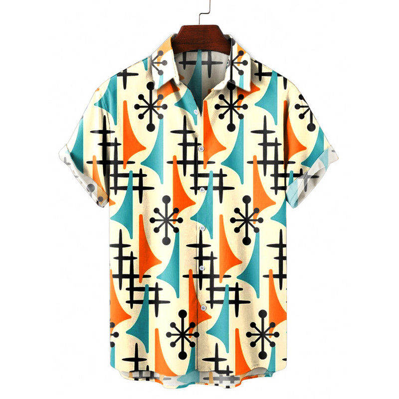 Meeste Hawaii lühikeste varrukatega trükitud triibuline särk sotsiaalne kvaliteetne vaba ja hingav suvegooti vintage Dazn riided