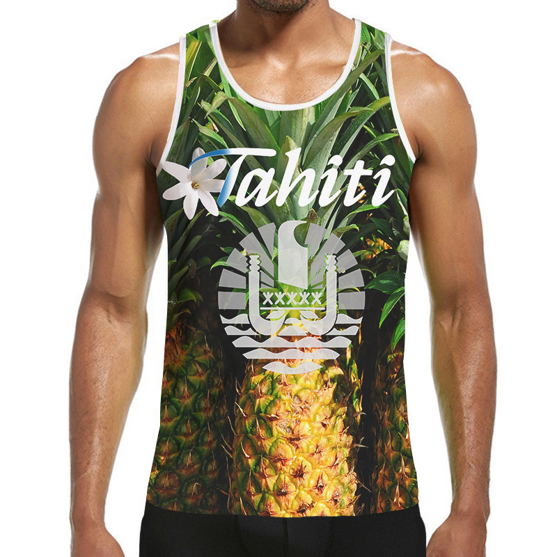 Pánske ležérne tričko bez rukávov, tričko bez rukávov s 3D polynézskou potlačou, pánske oblečenie Tahiti, telocvičňa, kulturistika