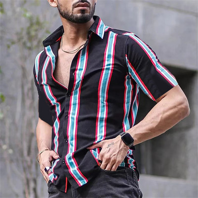 Pánske topy, retro kmeňové, ležérne, pouličné, outdoorové, klopové, s gombíkmi, vysoko kvalitný materiál, horúci výpredaj, jar/leto