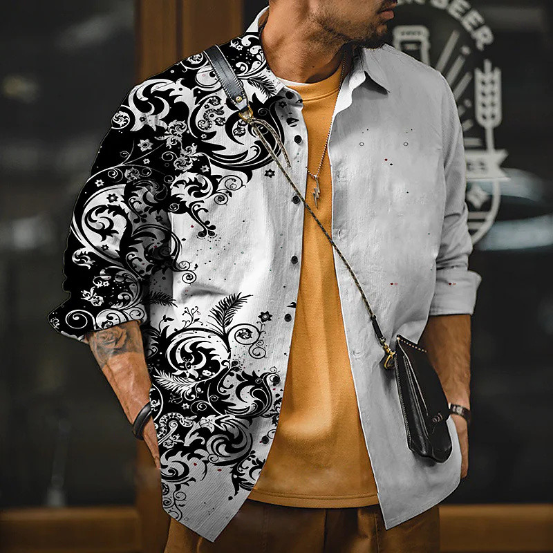 Kevadsuvi meeste reväärikostüüm särk lill sinine punane mood uus tänav vabaaja topp pluss suurus 2023 kuum uus