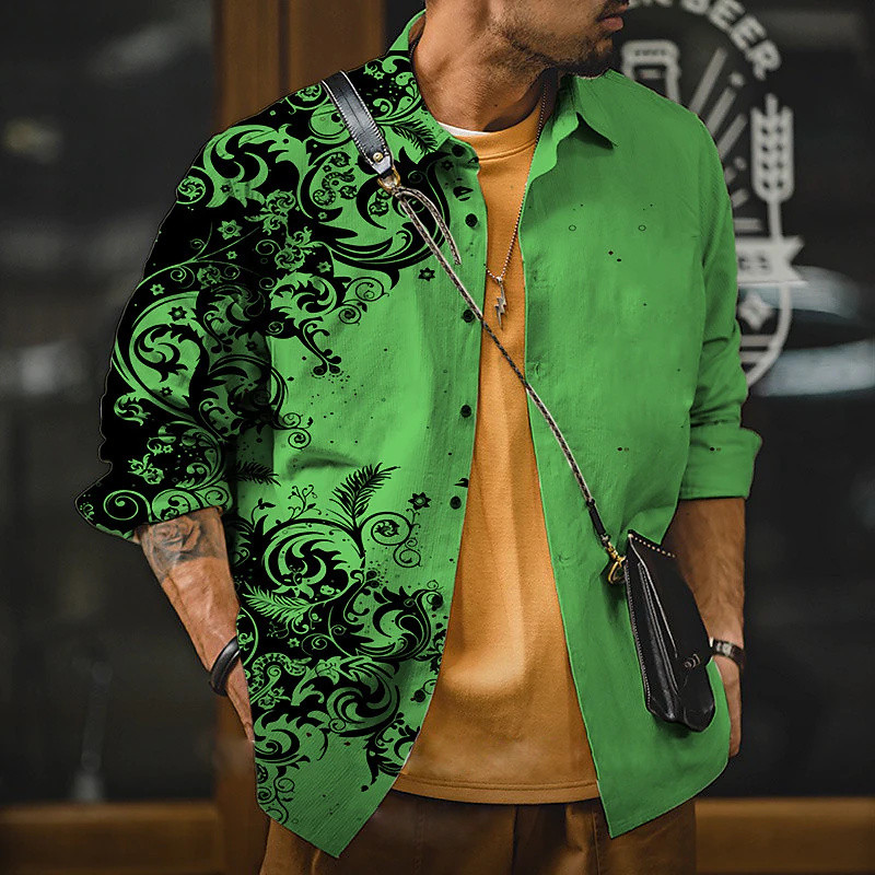 Kevadsuvi meeste reväärikostüüm särk lill sinine punane mood uus tänav vabaaja topp pluss suurus 2023 kuum uus