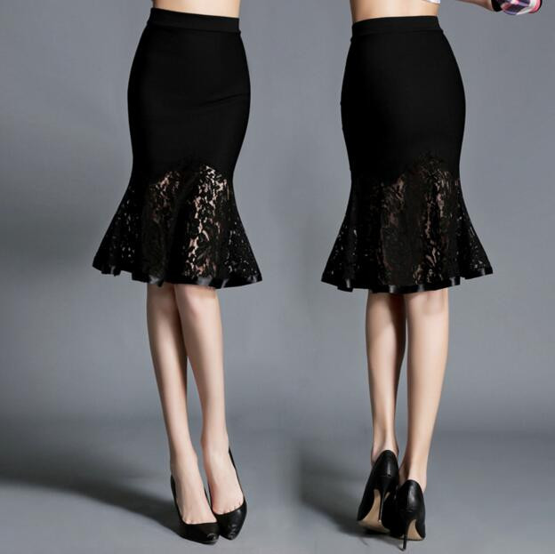 Moda femei fuste vară nou casual mozaic lolita dantelă fustă creion fustă cu talie înaltă faldas plus fustă S-5XL