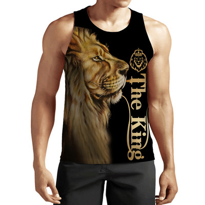 2023 New Fashion Lion Tank Tops Animal 3D Printed Fără mâneci Vestă Cool Bărbați Casual Harajuku Streetwear Îmbrăcăminte supradimensionată