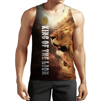 2023 New Fashion Lion Tank Tops Animal 3D Printed Fără mâneci Vestă Cool Bărbați Casual Harajuku Streetwear Îmbrăcăminte supradimensionată