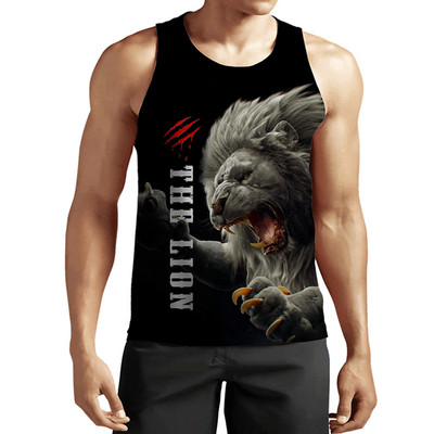 2023 New Fashion Lion Tank Tops Animal 3D Printed Fără mâneci Vestă Cool Bărbați Casual Harajuku Streetwear Îmbrăcăminte supradimensionată